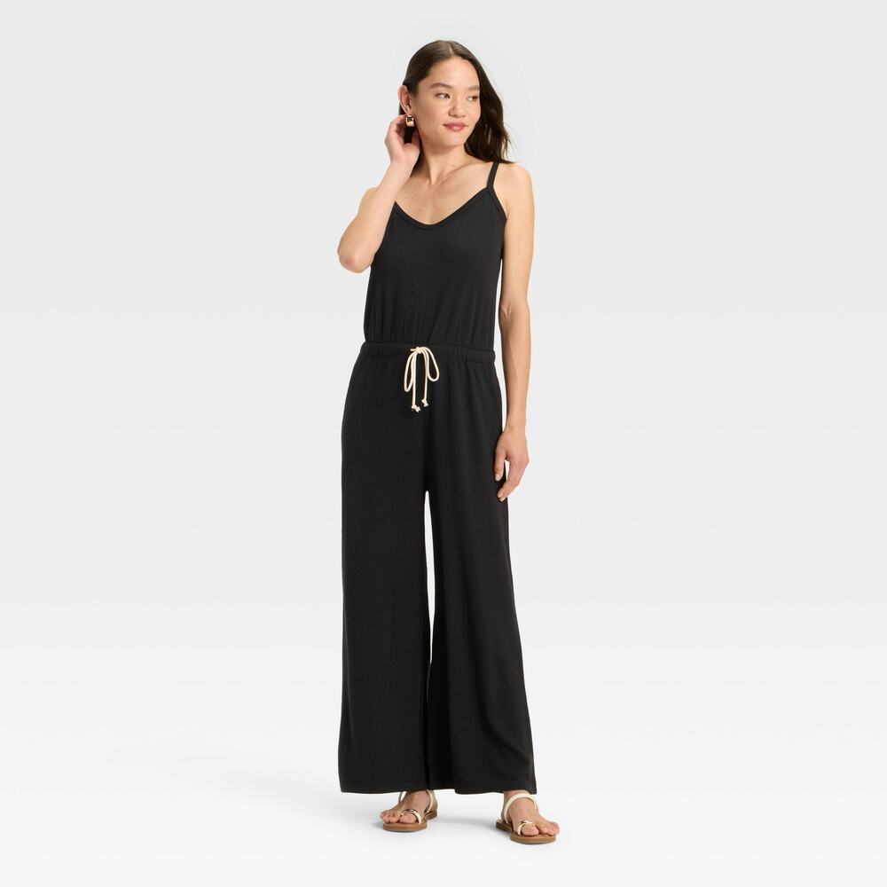 Universal Thread Black Wide-Leg Spaghetti Strap Jumpsuit